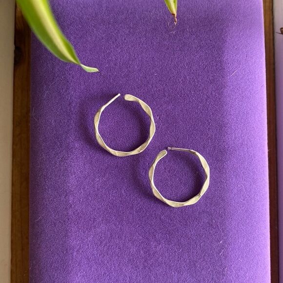 💛 925 Vintage Geometric Hoop Earrings - Picture 1 of 4